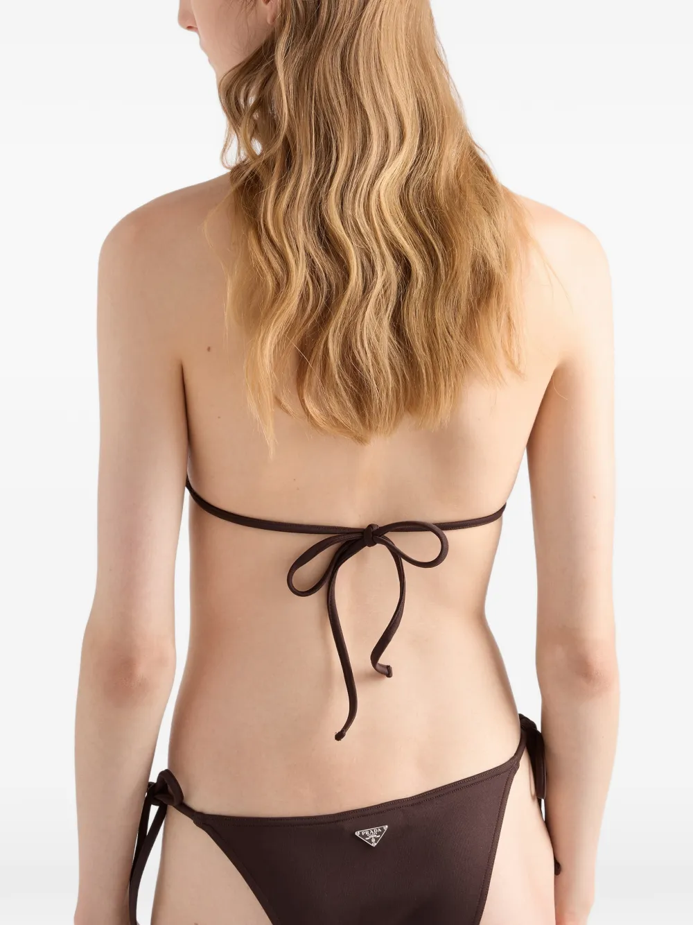 Prada Interlock triangel bikinitop Bruin