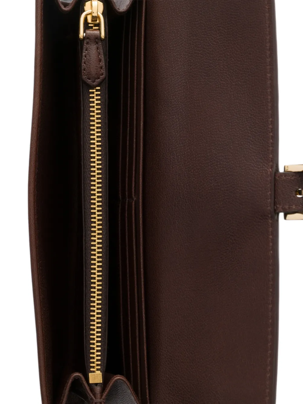 Prada Grote nappaleren portemonnee Bruin