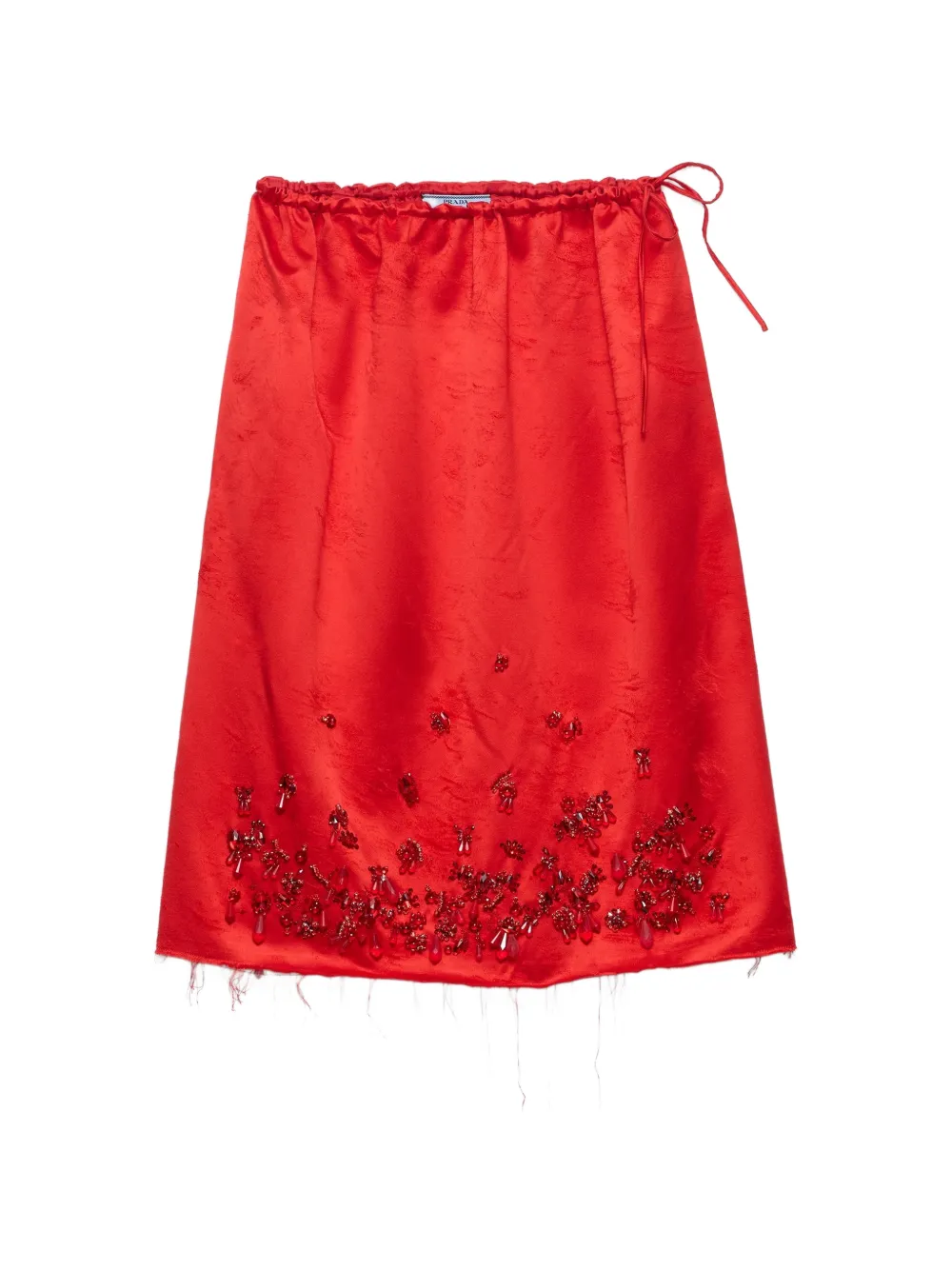 Prada satin skirt with embroidery - Rosso