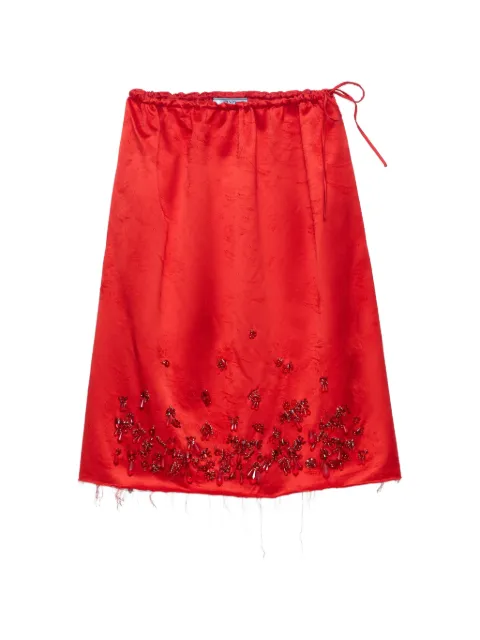 Prada satin skirt with embroidery