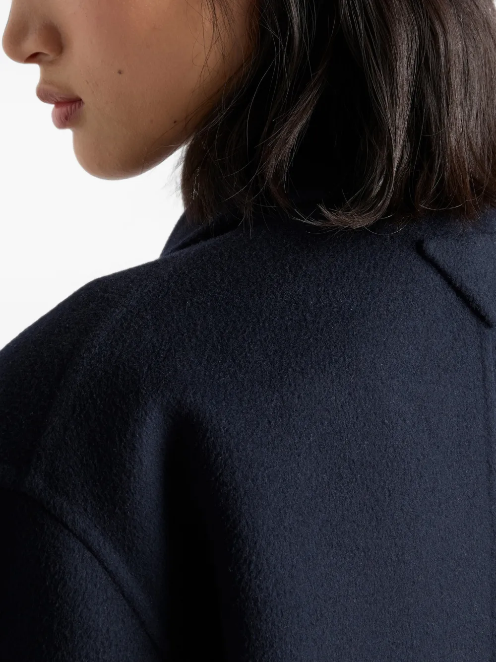 Prada Kasjmier wollen jas met dubbele rij knopen Blauw