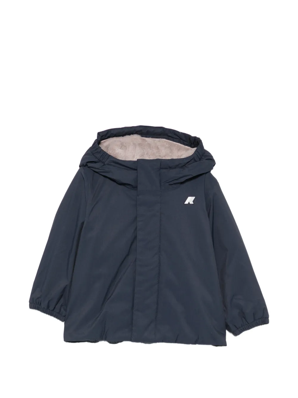 K Way Kids logo-patch hooded jacket - Blu