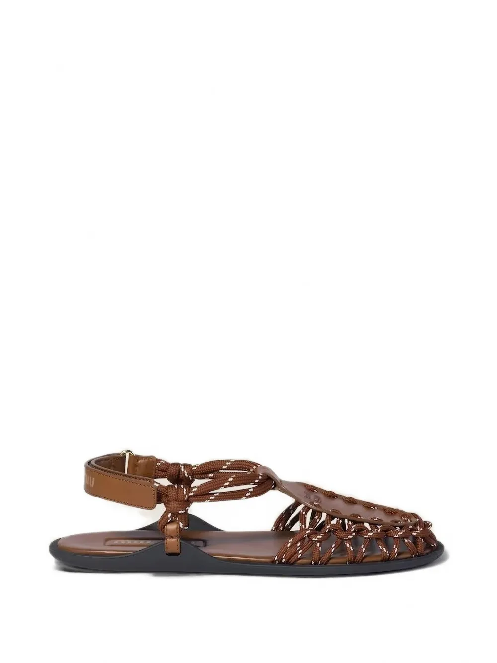 Miu Miu leather and cord sandals - Marrone