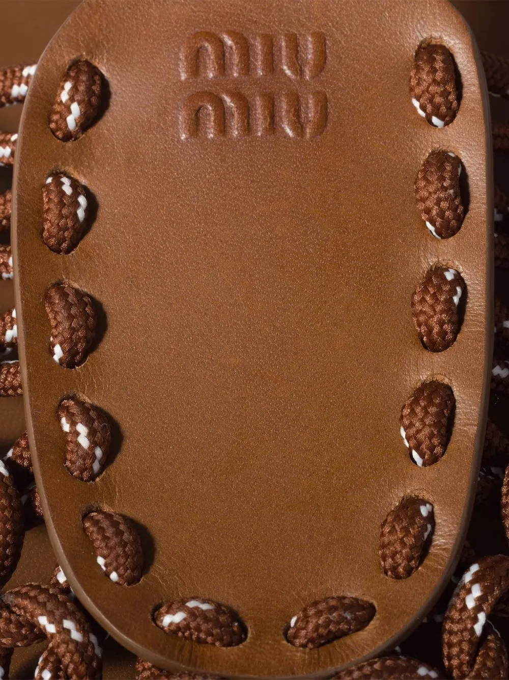 Miu Leren sandalen met koord Bruin
