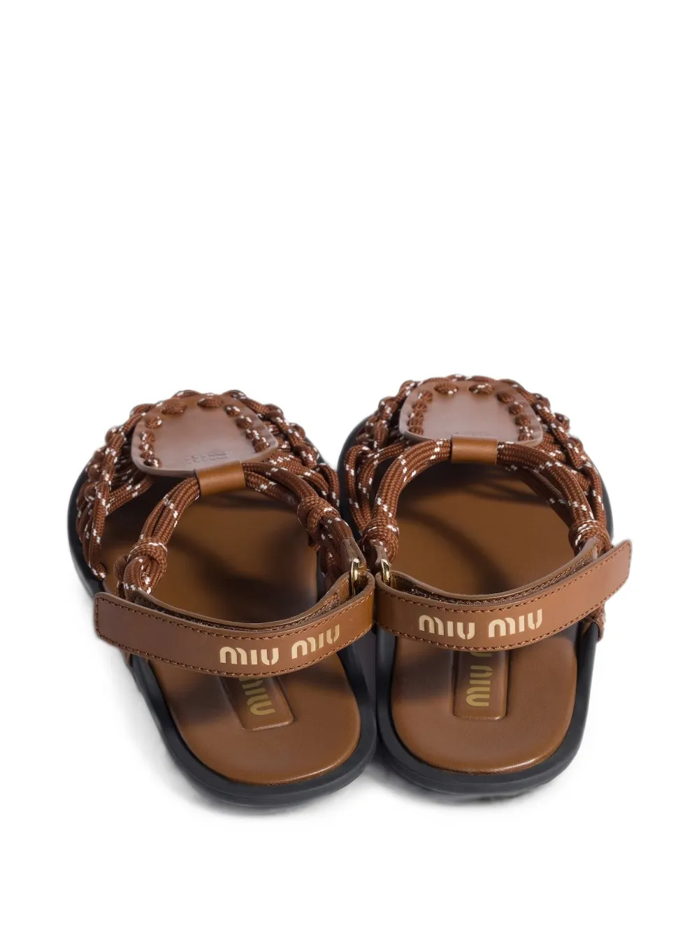 Miu Leren sandalen met koord Bruin