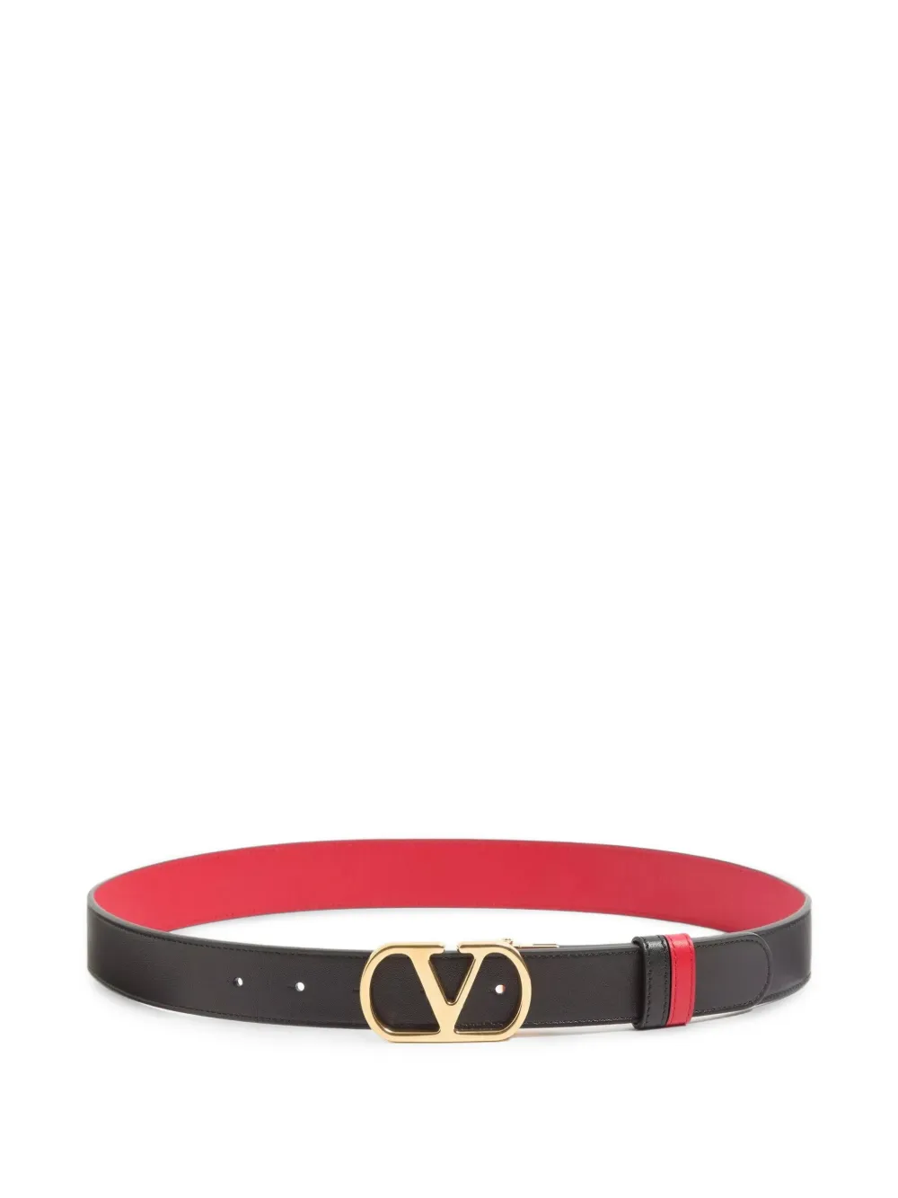 Valentino Garavani VLogo Signature reversible shiny calfskin belt - Nero