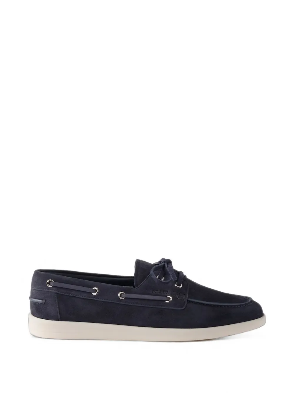 Prada suede boat shoes with laces - Blu