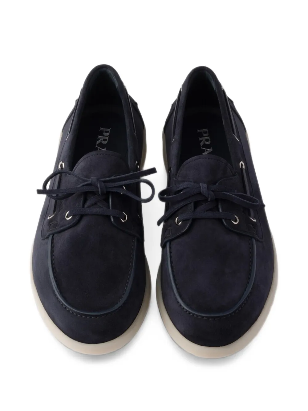 Prada Suède bootschoenen met veters Blauw