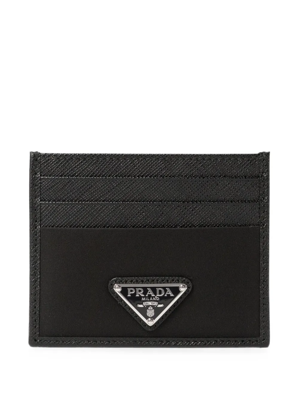 Prada Re-Nylon and Saffiano leather card holder - Nero