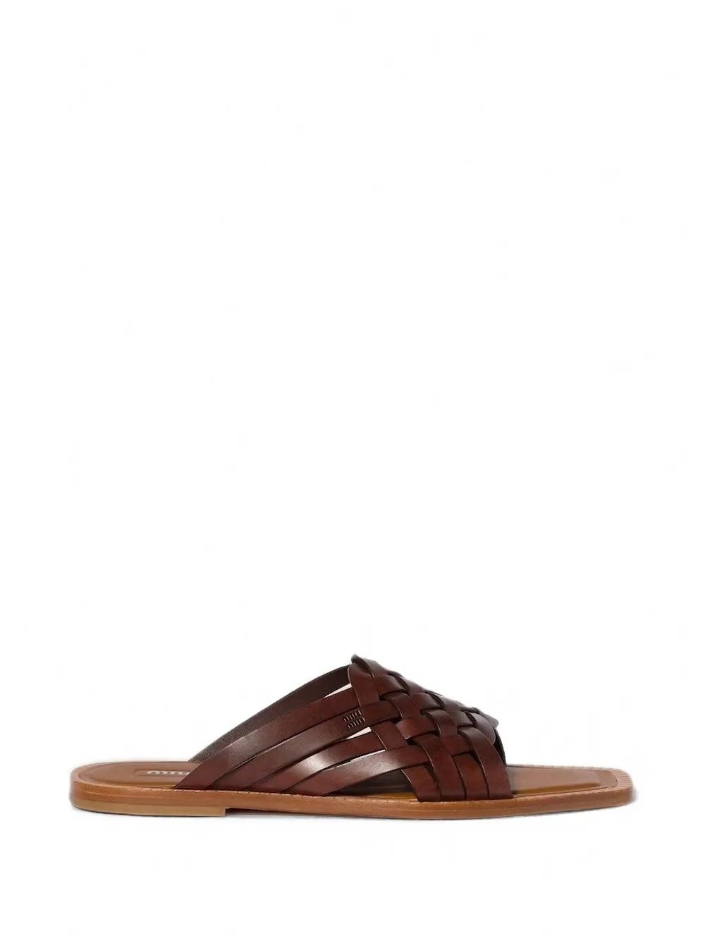 Miu woven leather sandals Bruin