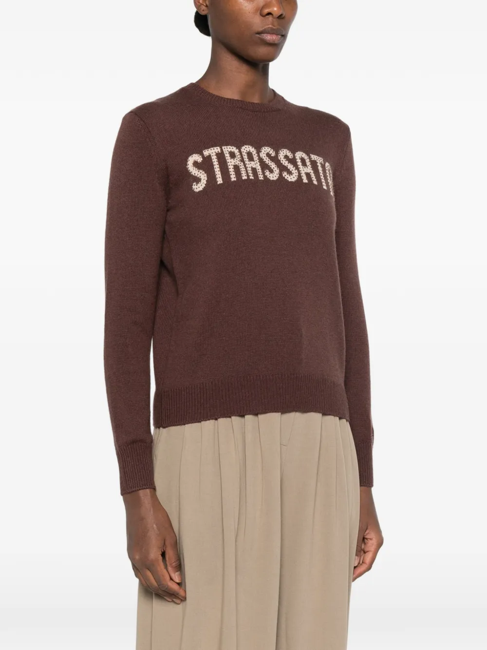 MC2 Saint Barth Wollen sweater verfraaid met kristallen Bruin