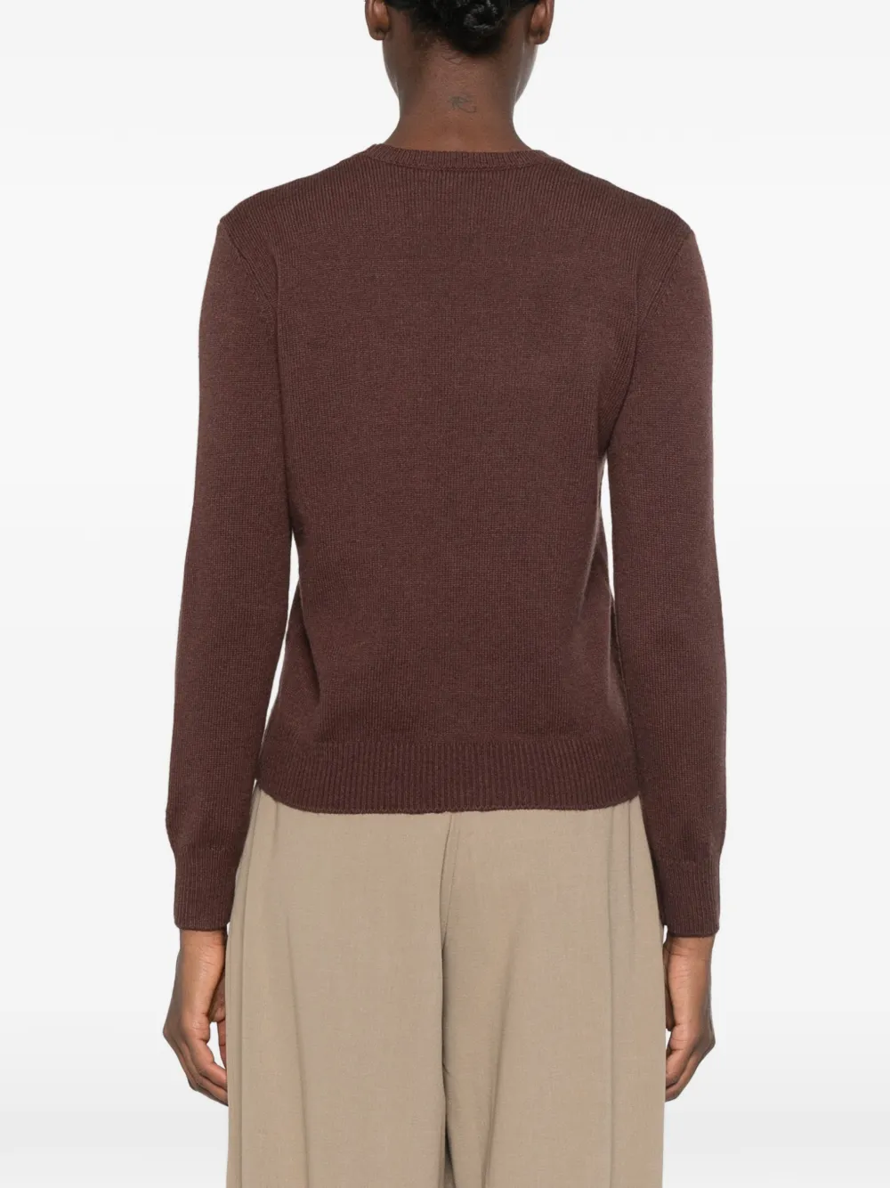 MC2 Saint Barth Wollen sweater verfraaid met kristallen Bruin