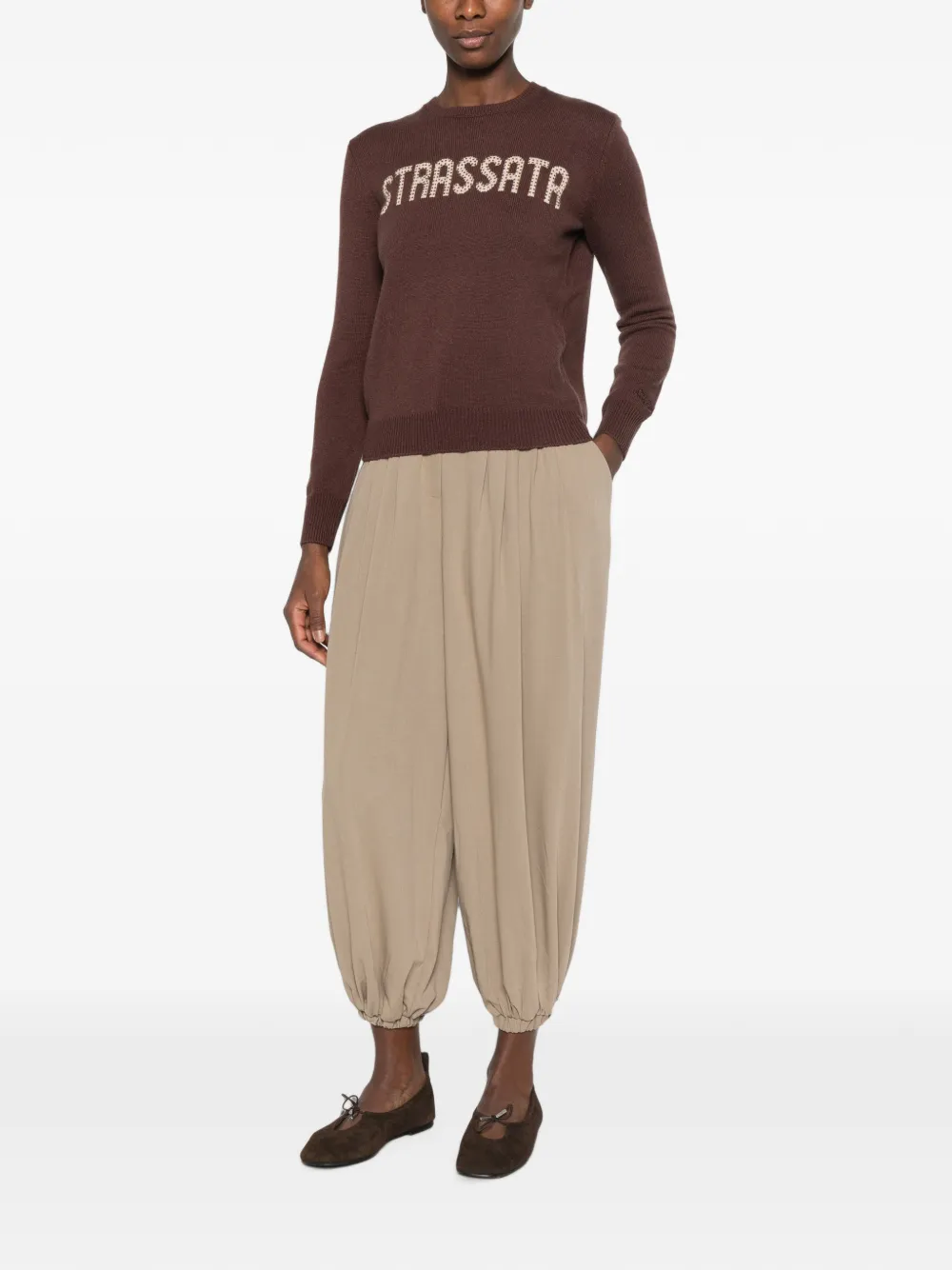 MC2 Saint Barth Wollen sweater verfraaid met kristallen Bruin