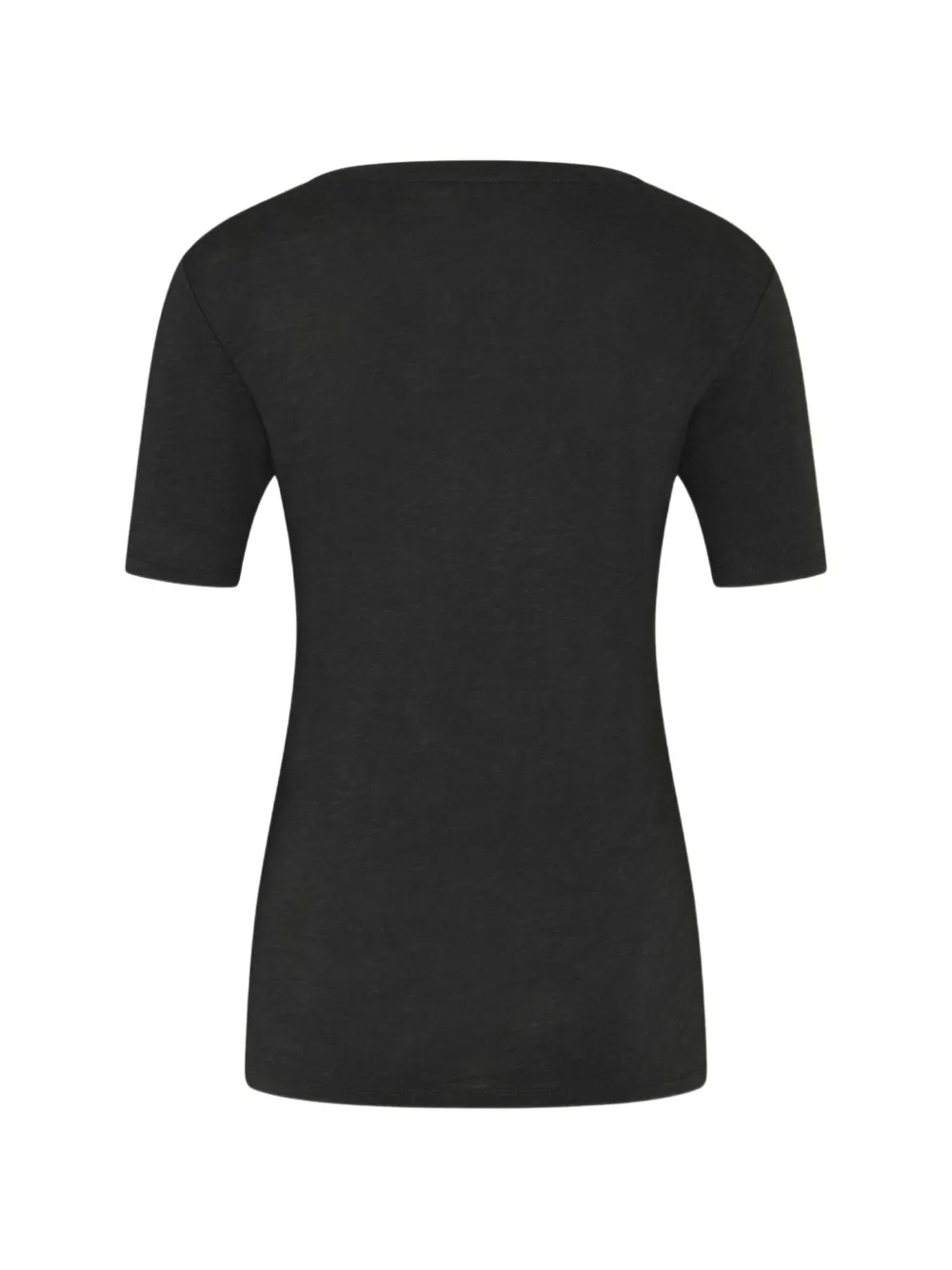 Juvia Christina T-shirt met slub-textuur Zwart