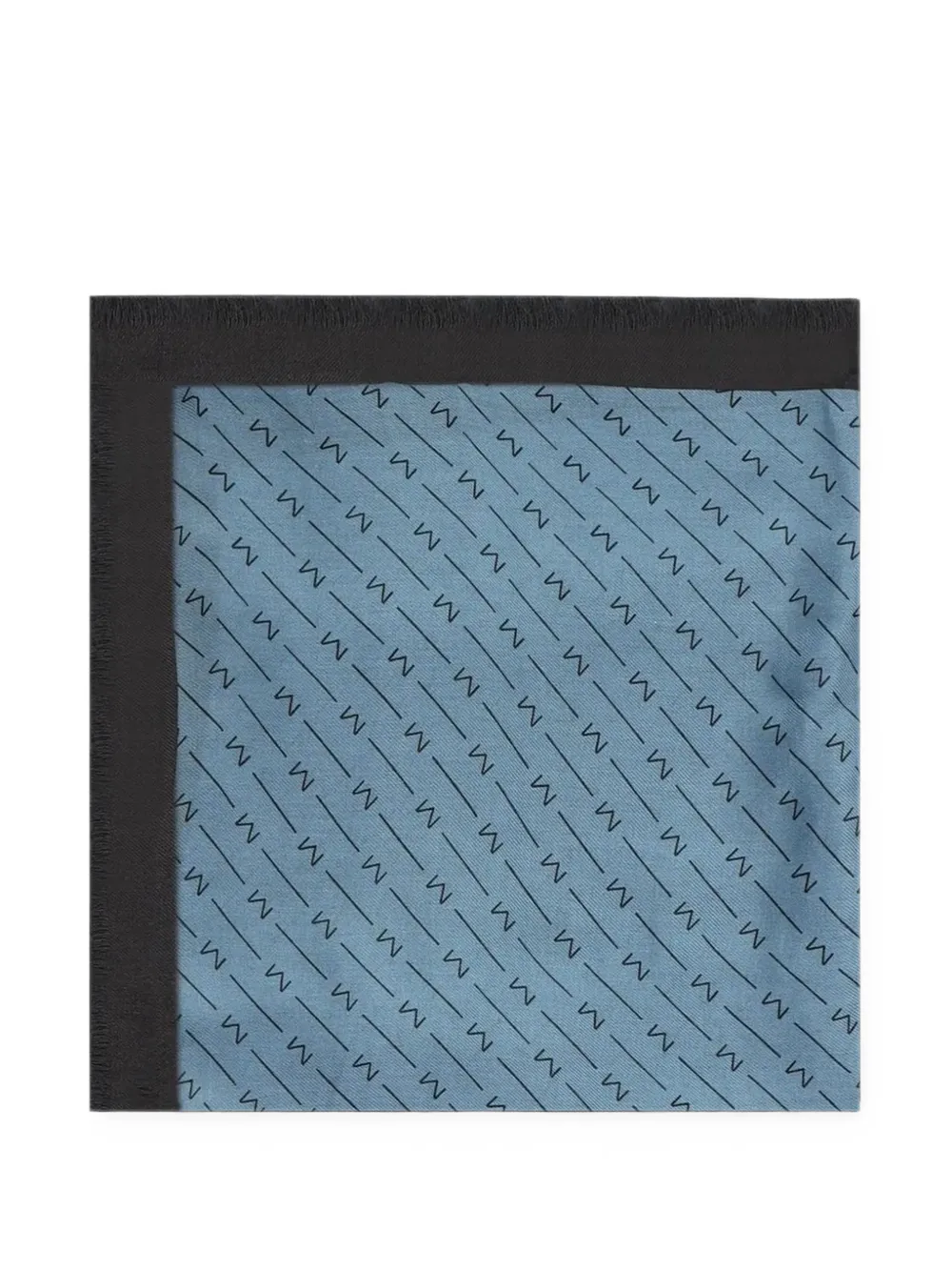 Max Mara logo-print fringed scarf Blauw