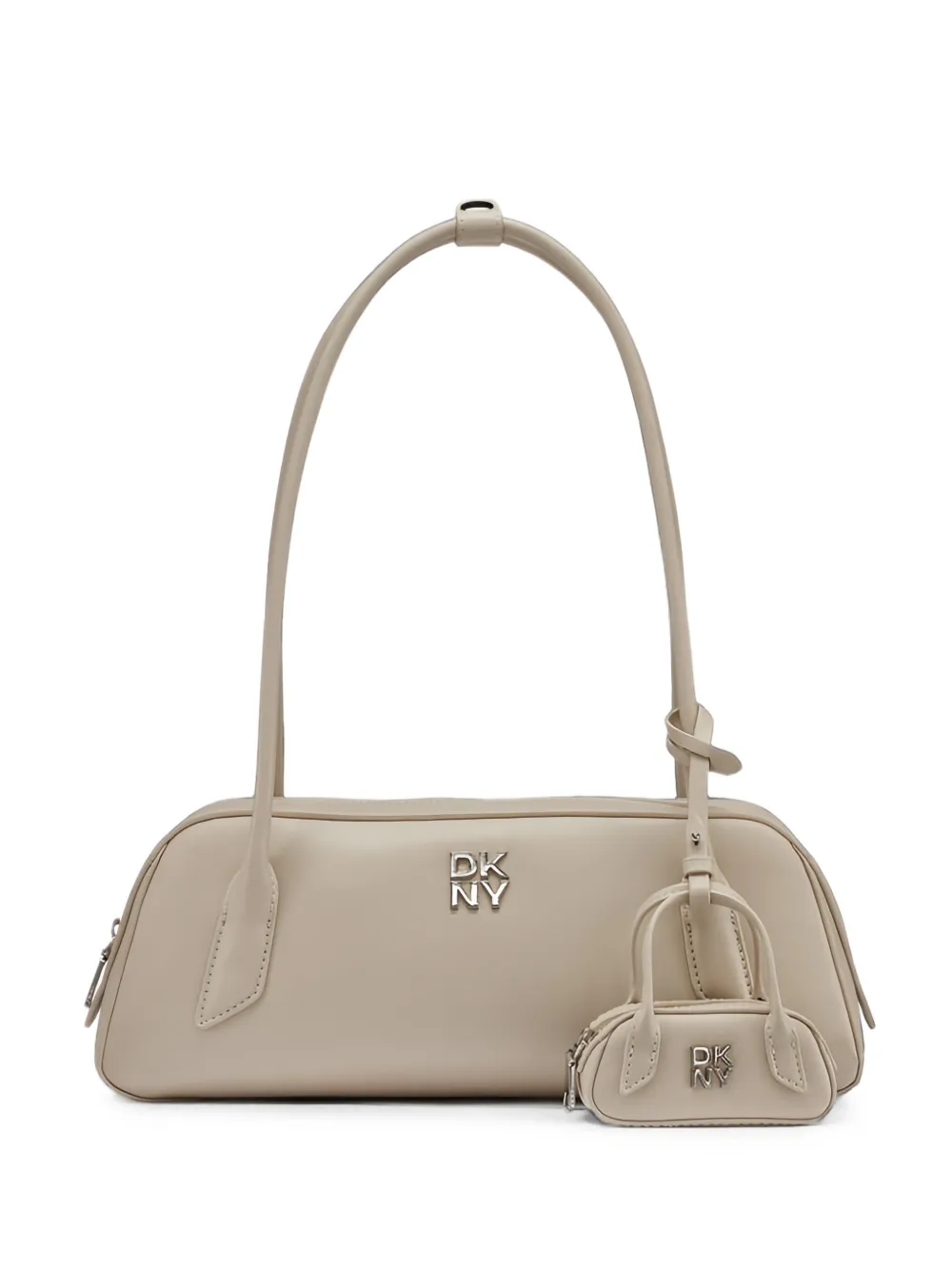 DKNY Tiana logo-plaque shoulder bag - Toni neutri
