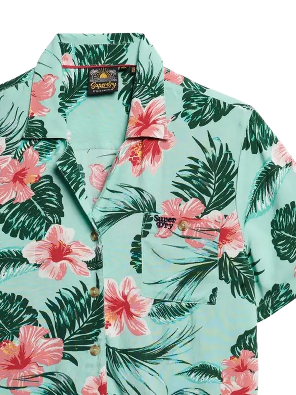 Superdry Beach Resort blouse met bloemenprint Groen