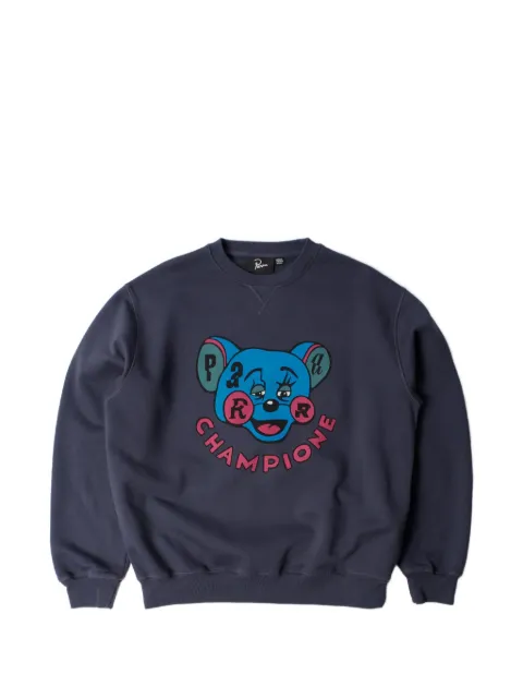 BY PARRA graphic-print elbow-patch sweathsirt
