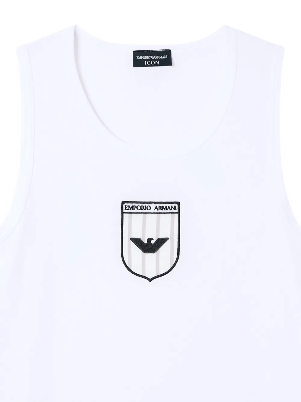 Emporio Armani Icon tanktop met logopatch Wit