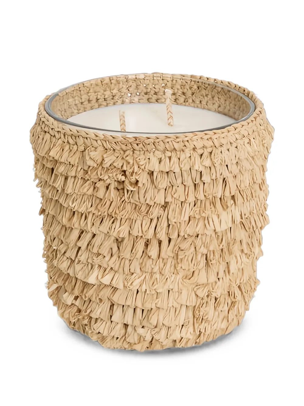 IBELIV medium Vanilla Dream raffia-trimmed candle - Nude