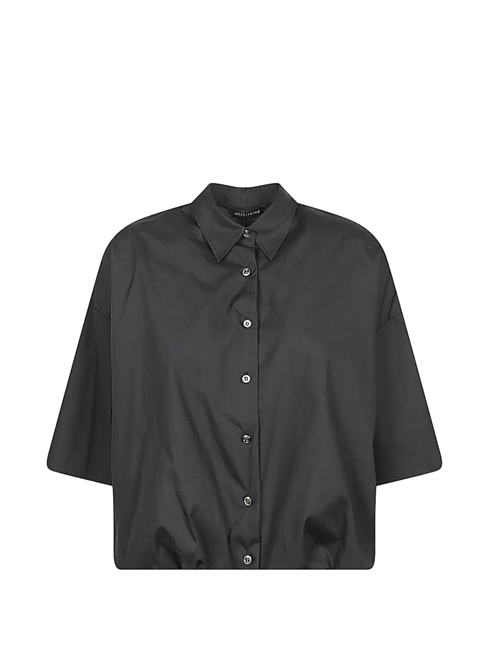 mizuiro ind balloon-silhouette gathered shirt