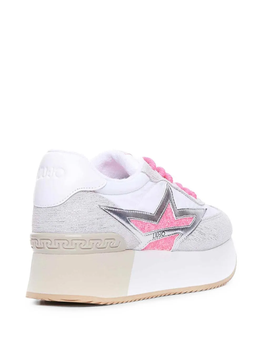 LIU JO Dreamy 03 glitter-star platform sneakers Wit