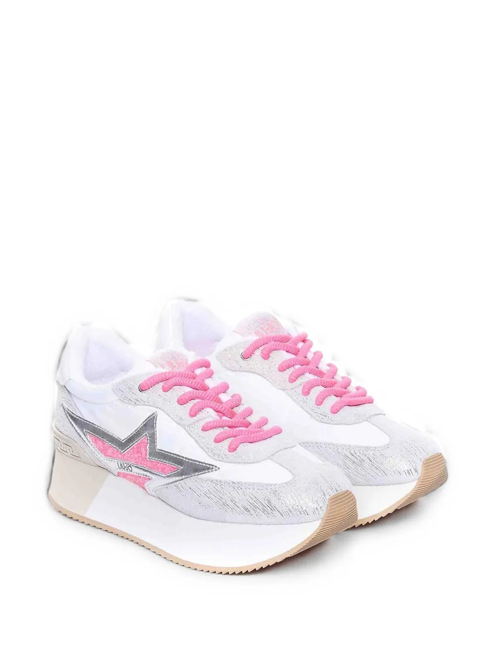 LIU JO Dreamy 03 glitter-star platform sneakers Wit