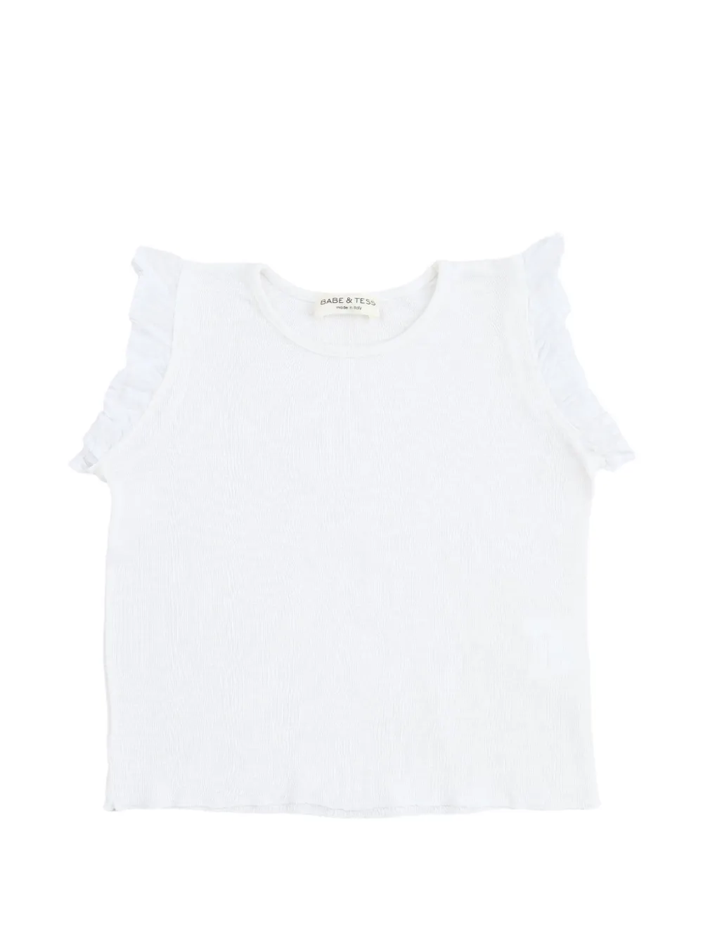 BABE & TESS ruffled ribbed T-shirt - Bianco