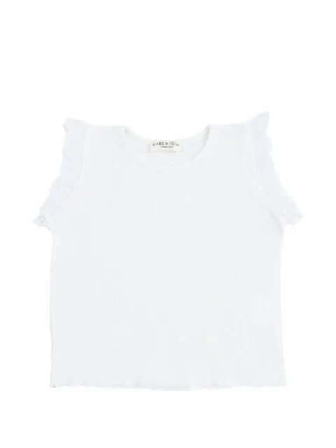 BABE & TESS ruffled ribbed T-shirt