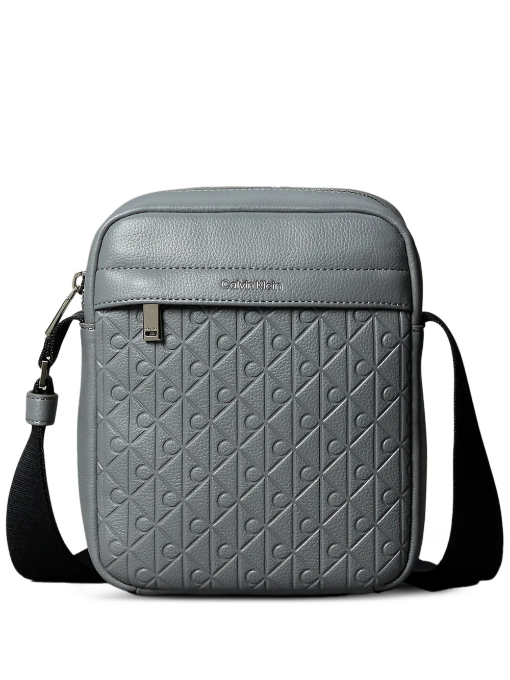 Calvin Klein logo-embossed messenger bag - Grau