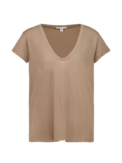 James Perse camiseta de algodón con cuello en V