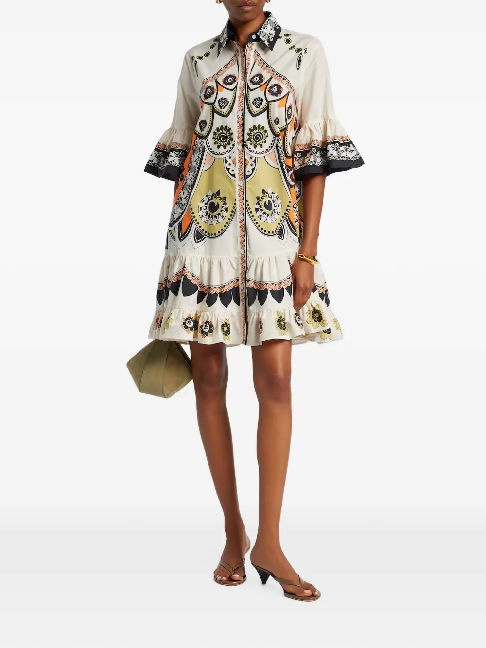 La DoubleJ Plume Placée Choux mini-jurk Wit