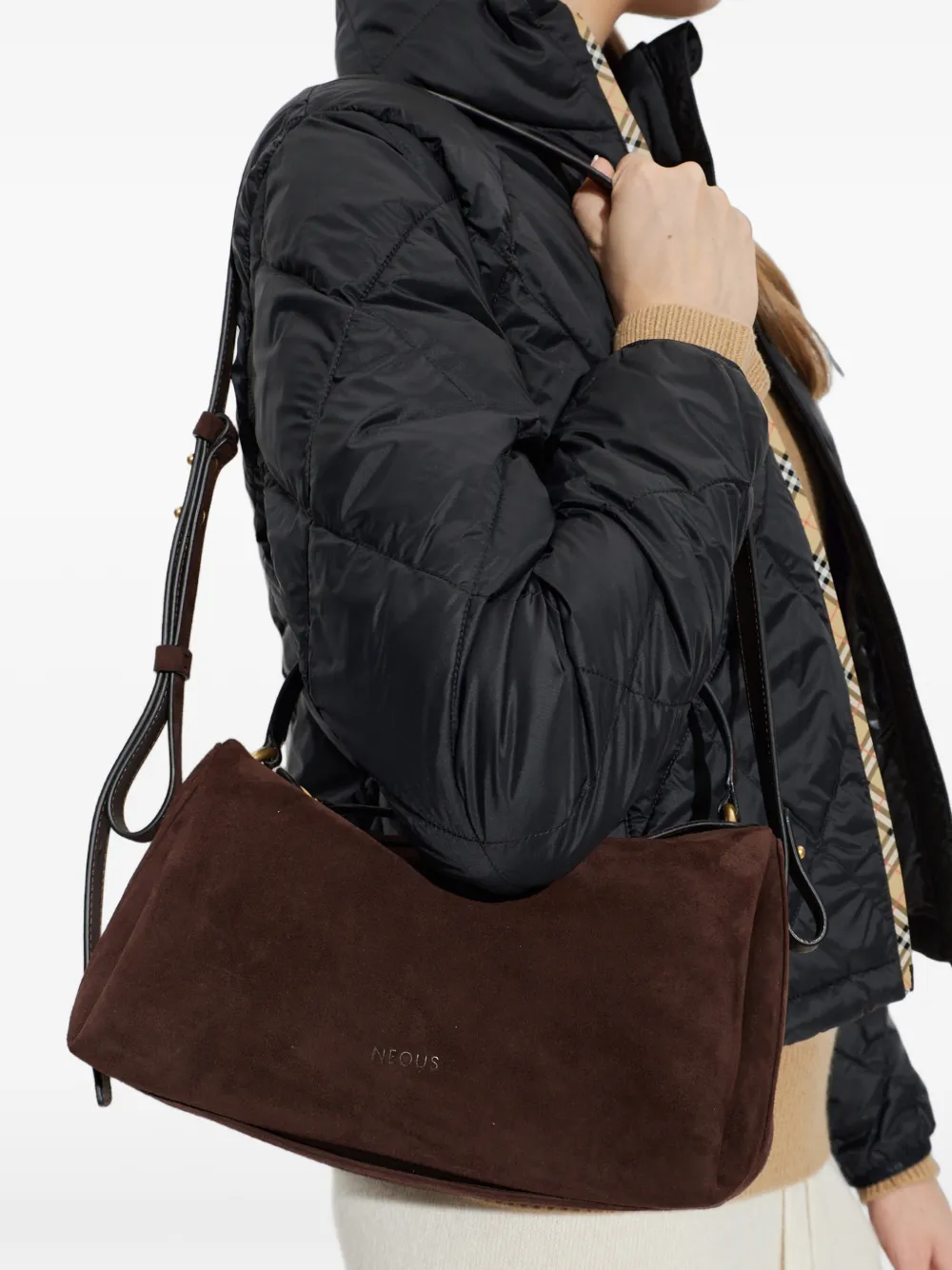 NEOUS Scorpius Suede Tote Bag in Brown, view 2