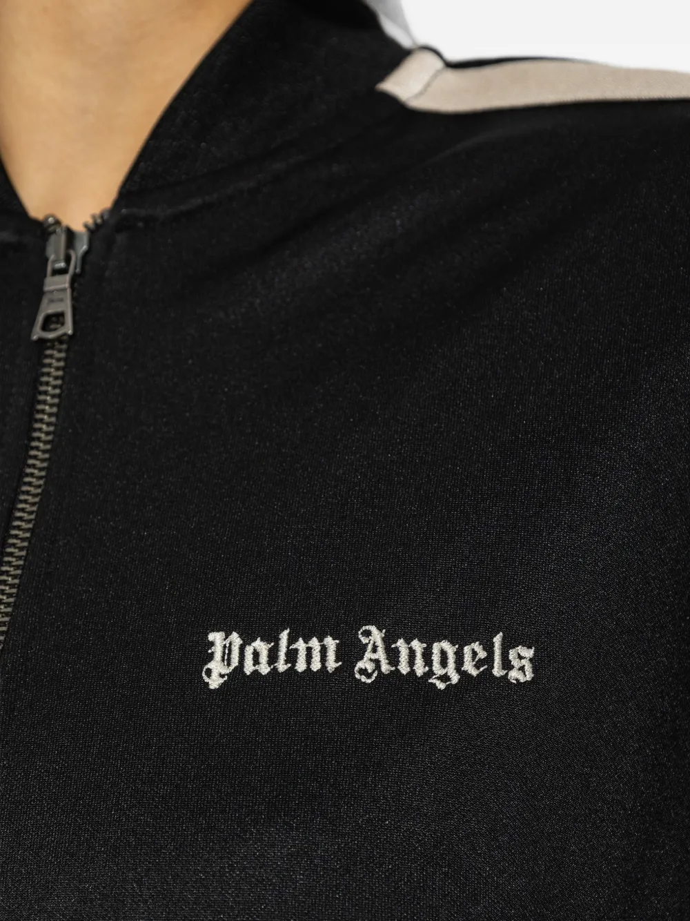 Palm Angels embroidered logo side-stripe sweatshirt Zwart