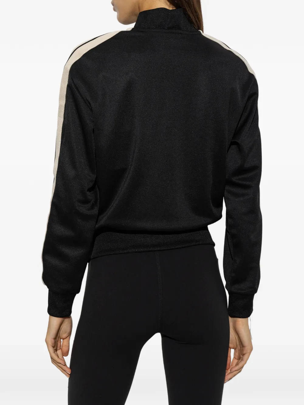 Palm Angels embroidered logo side-stripe sweatshirt Zwart