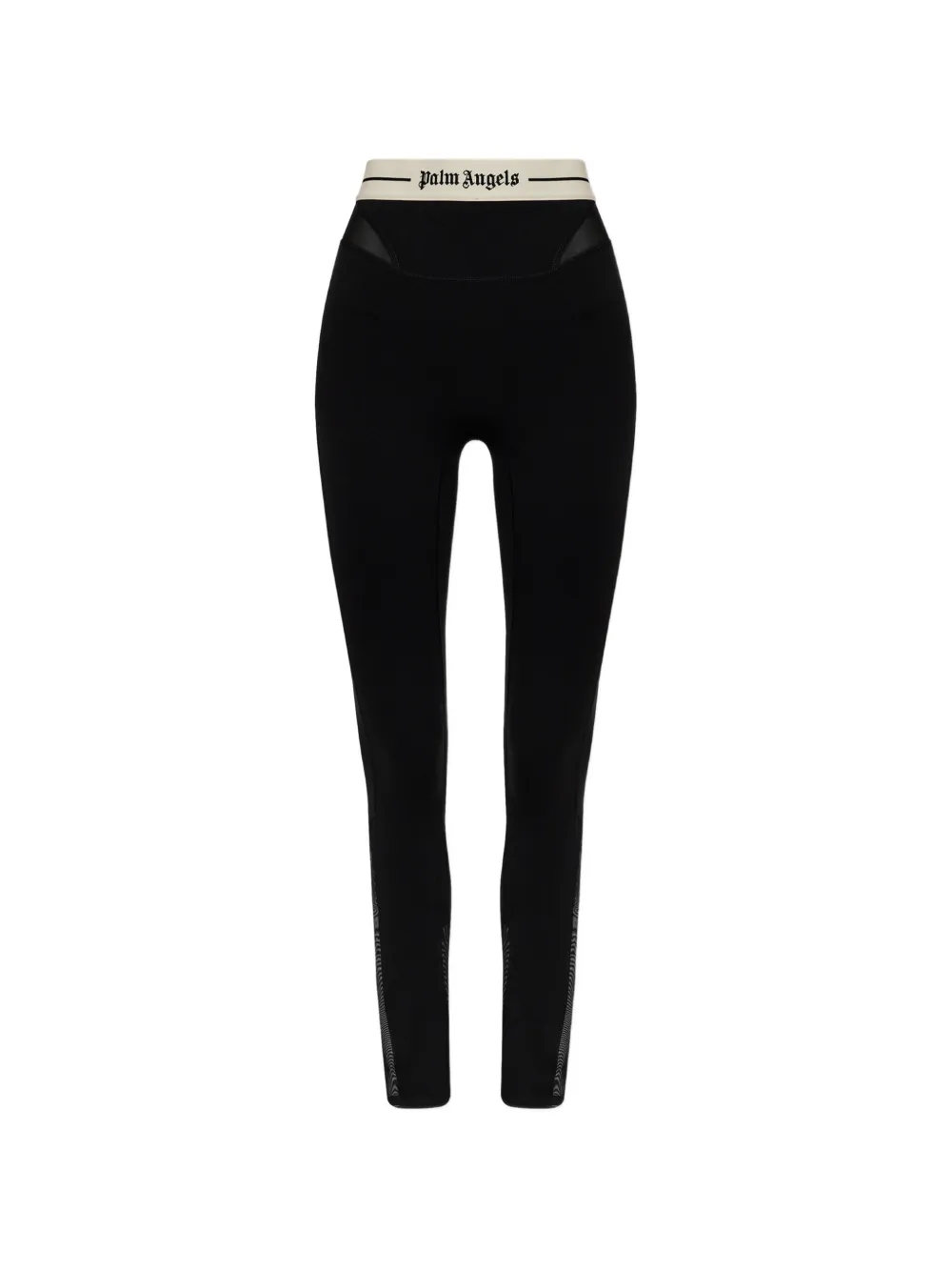 Palm Angels logo-waistband mesh-panel leggings - Nero