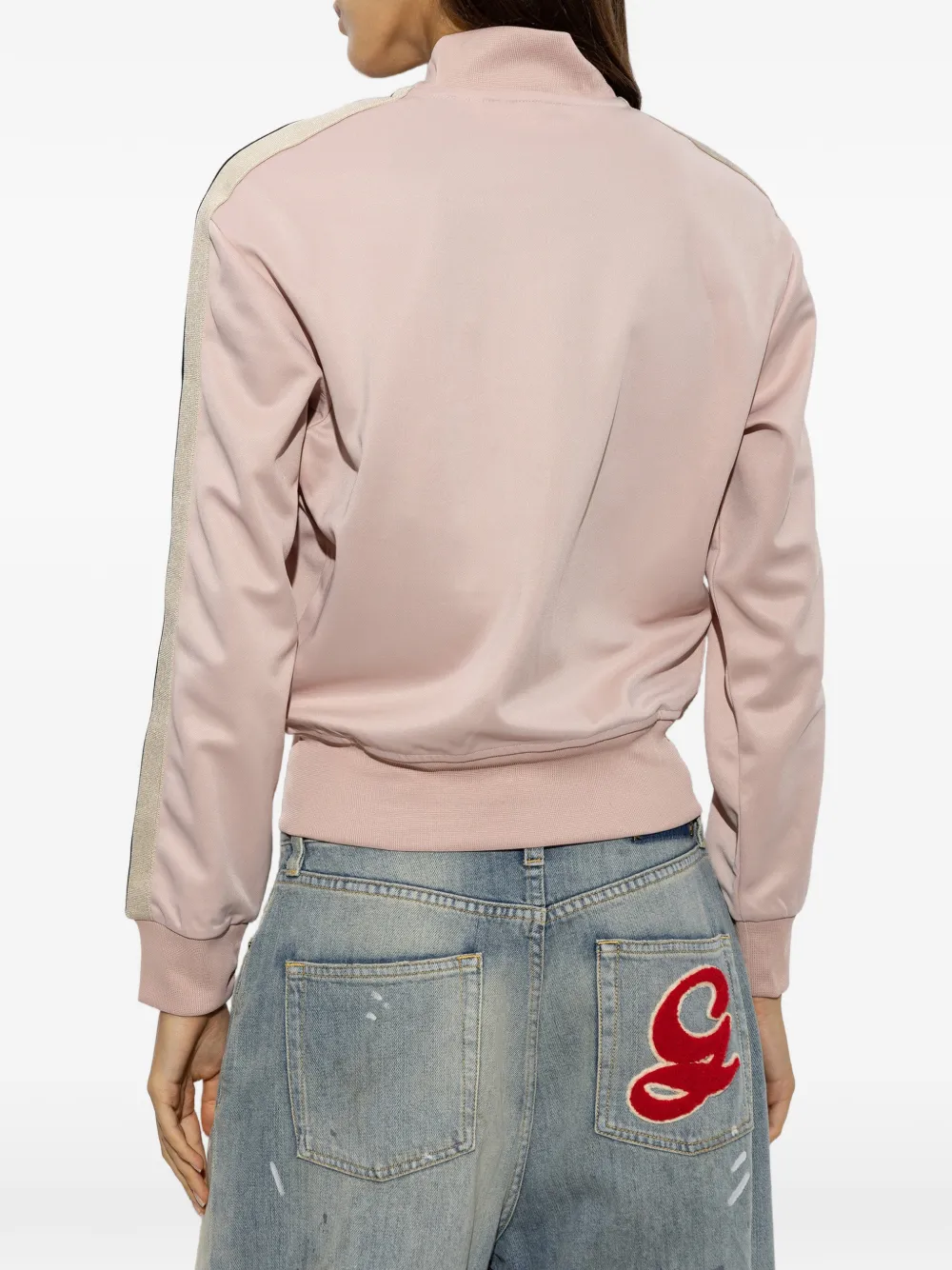 Palm Angels Sweater met geborduurd logo en rits Roze