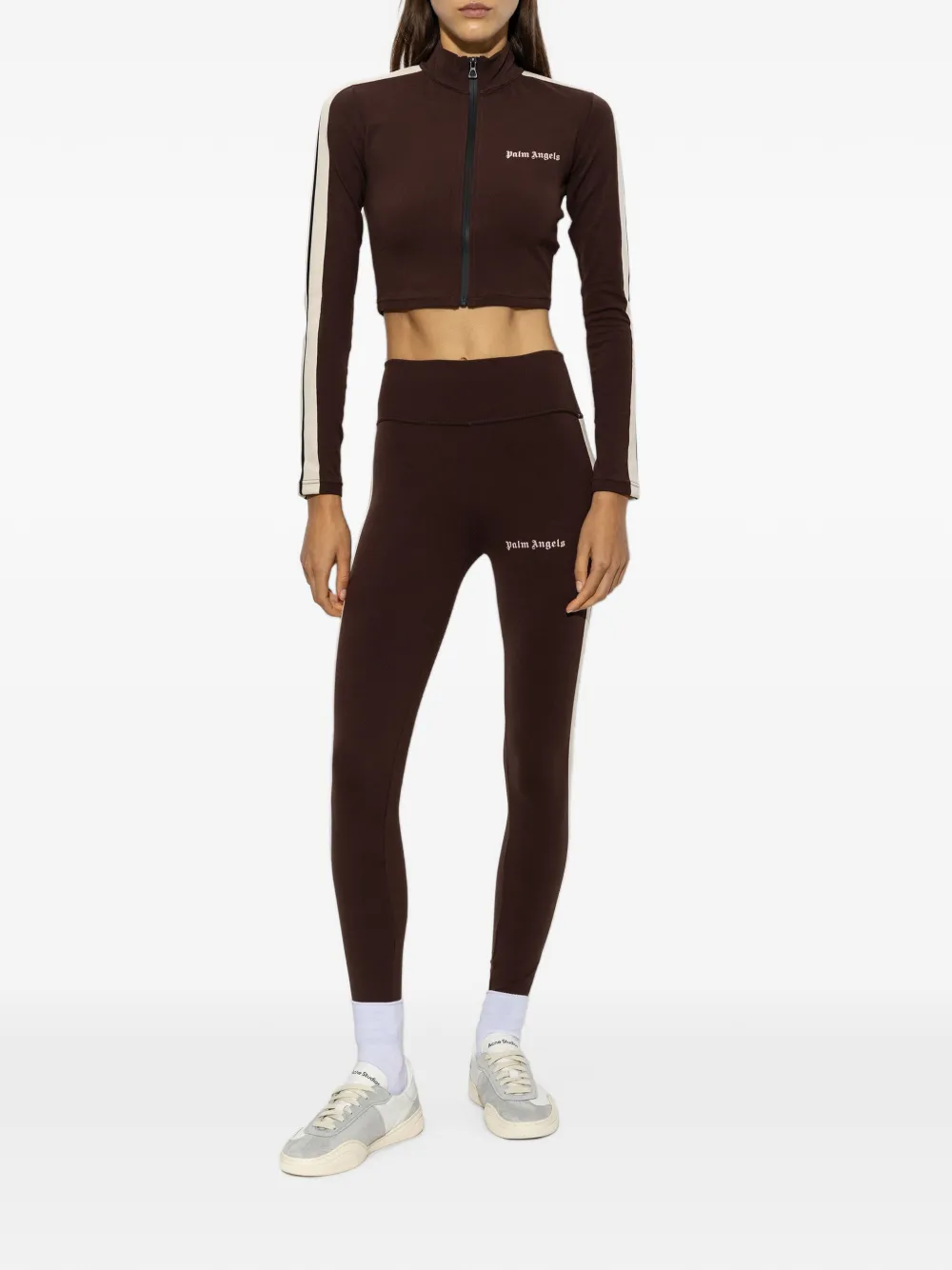 Palm Angels Legging met logostreep Bruin