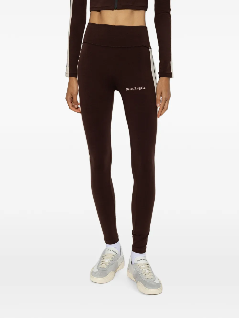 Palm Angels Legging met logostreep Bruin