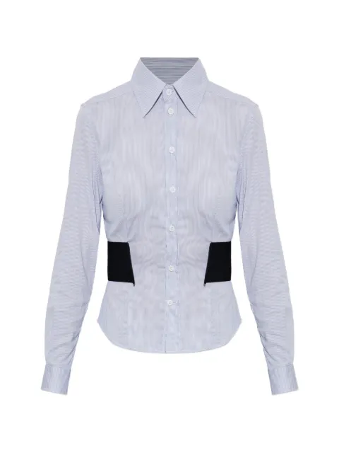 VETEMENTS camisa con cinturón y motivo de rayas