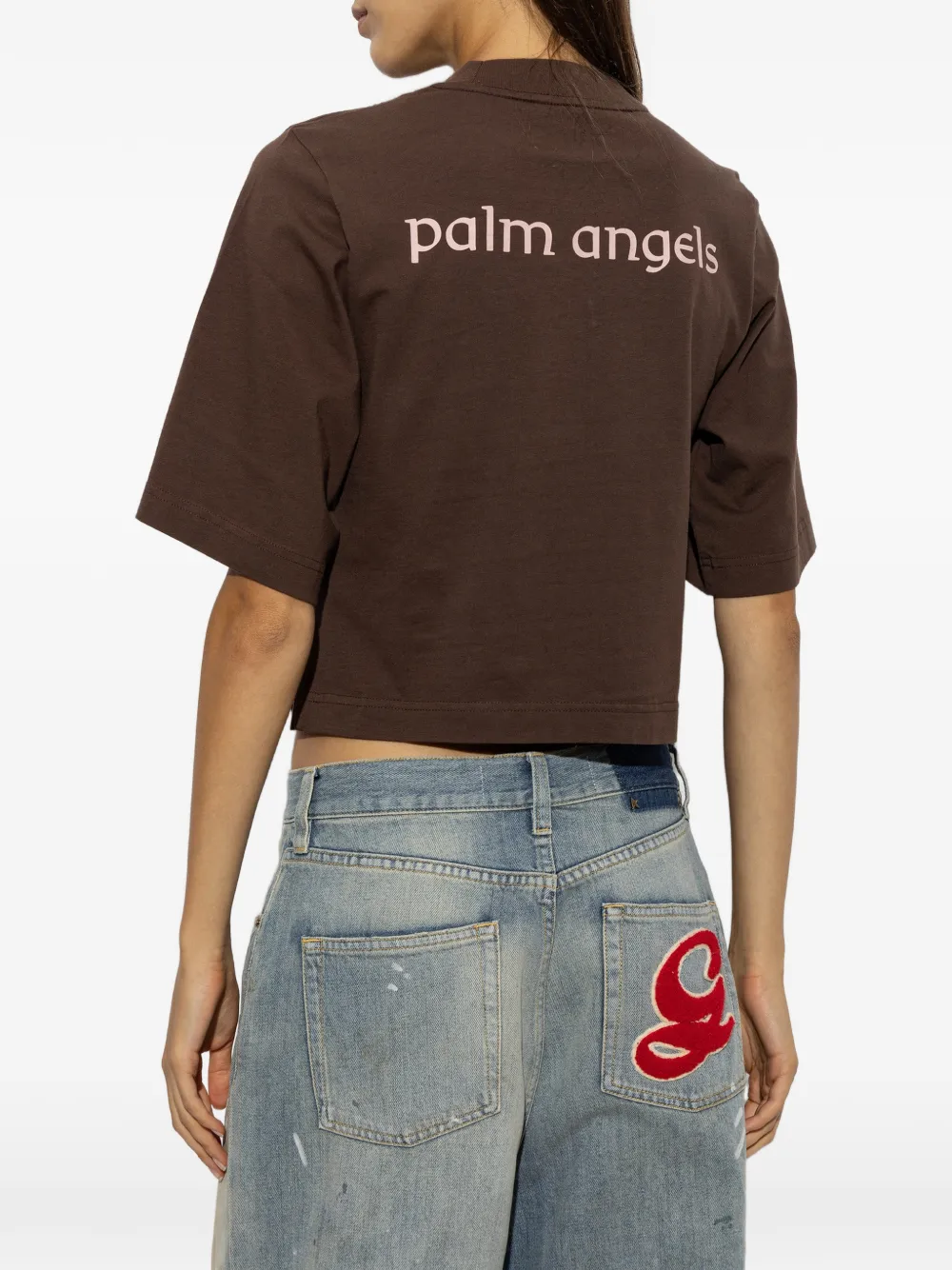 Palm Angels oversized cropped T-shirt Bruin