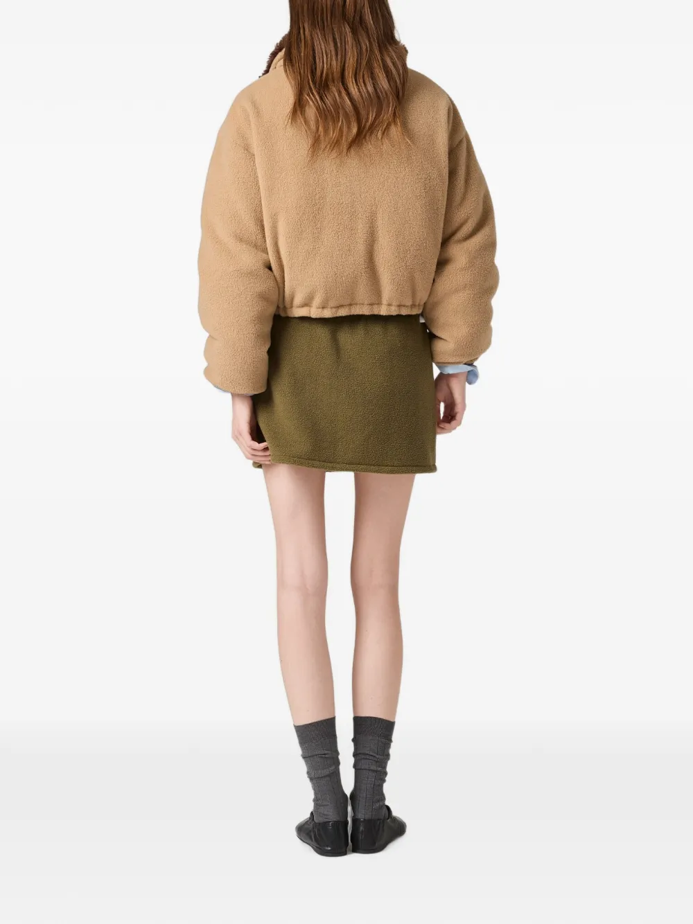 Miu Fleece donsjack Beige