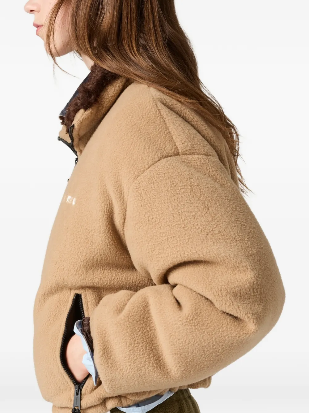 Miu Fleece donsjack Beige
