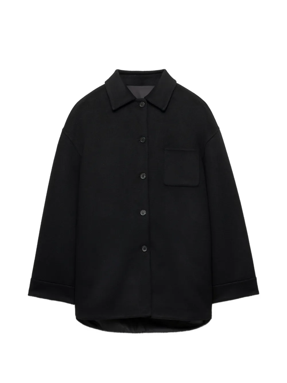 Prada reversible double cashwool and Re-Nylon caban jacket - Nero