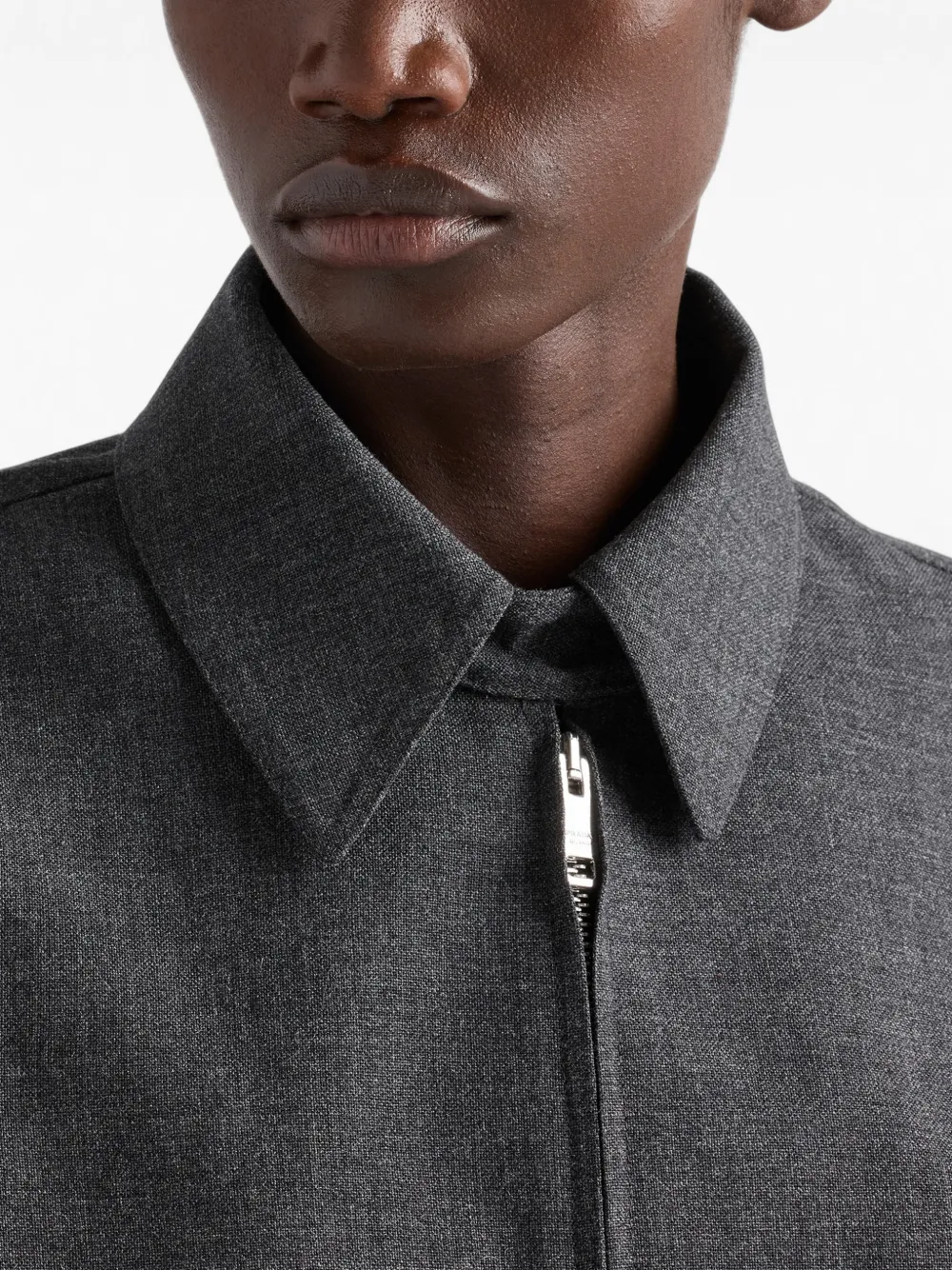 Prada Bonded devoré hoopsack blouse Grijs