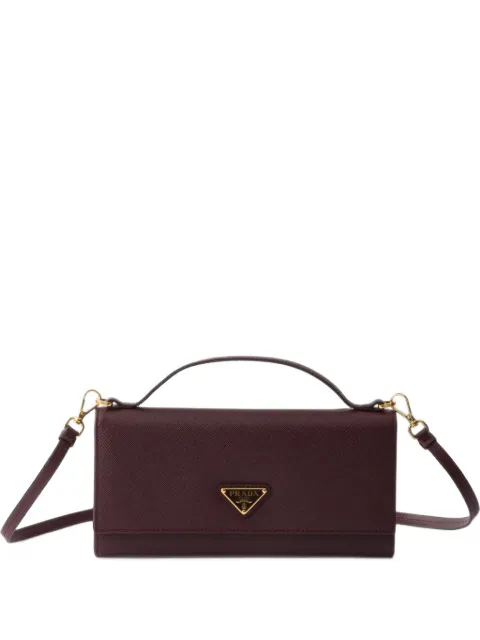 Prada Saffiano leather wallet with shoulder strap