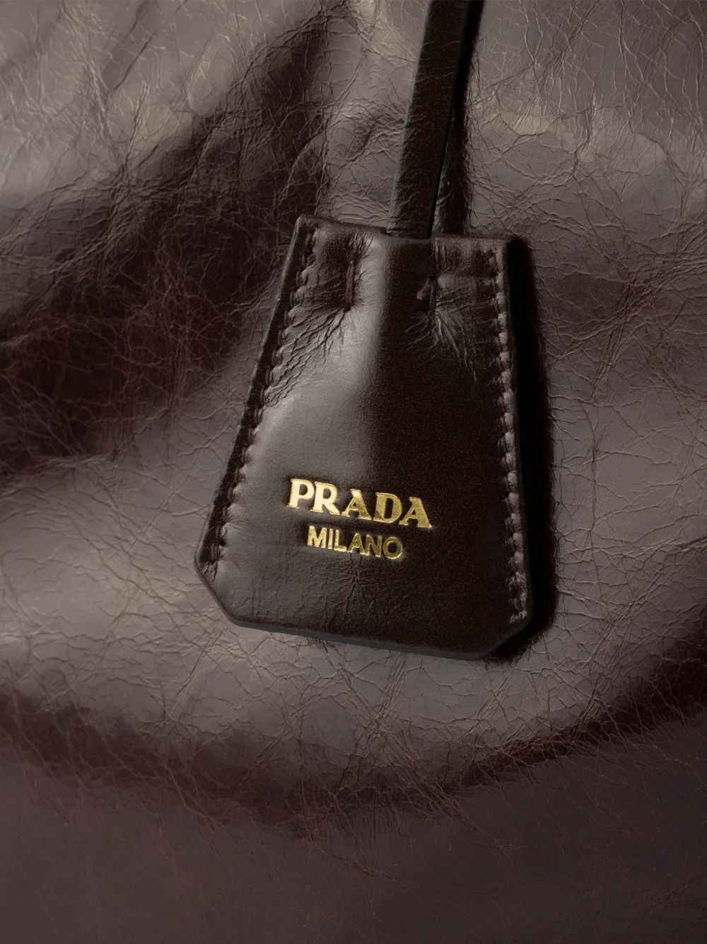 Prada Extra grote Bonnie leren handtas Bruin