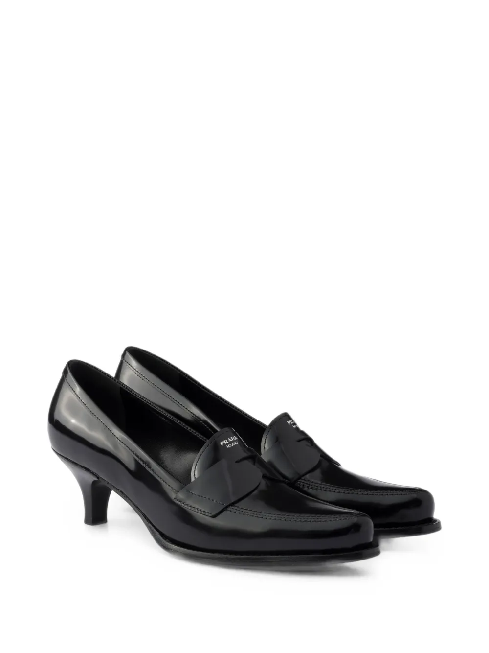Prada Brushed leather loafers Zwart