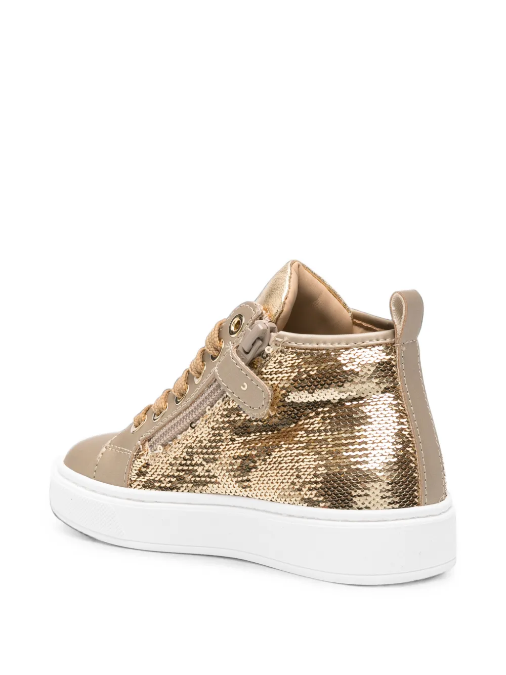 Elisabetta Franchi Kids sequin-embellished high-top sneakers Goud