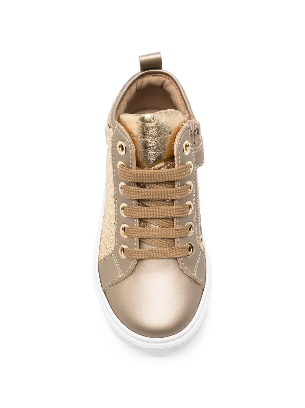 Elisabetta Franchi Kids sequin-embellished high-top sneakers Goud